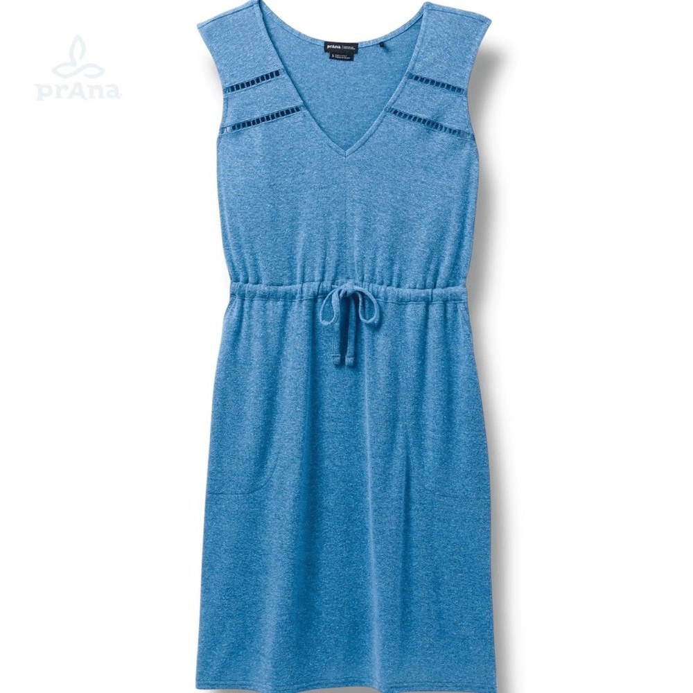 NWT prAna Cozy Up Korrine Dress Womens Size Small S in Blue Sky Heather